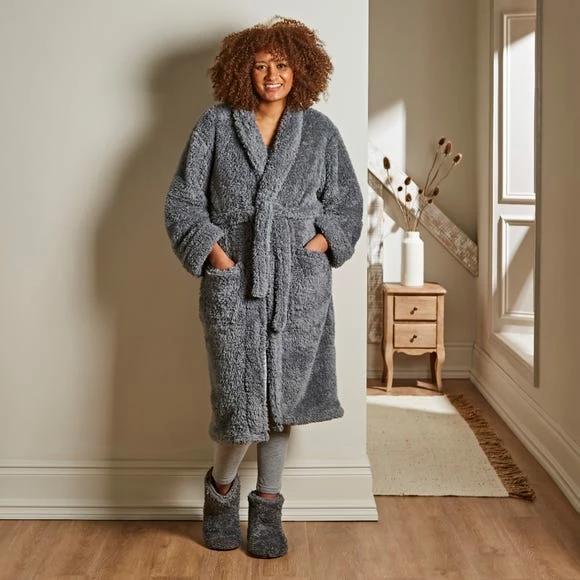 Buy ⭐ Teddy Bear Teddy Bear So Soft Charcoal 👗 Dressing Gown ❤️ 4 Buy ⭐ Teddy Bear Teddy Bear So Soft Charcoal 👗 Dressing Gown ❤️ - Image 2