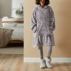 Best deal ๐งจ Teddy Bear Teddy Oversized Blanket Hoodie Leopard Print โ๏ธ