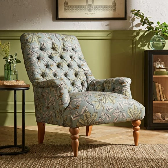 Cheap 🤩 The Edited Life Bibury Button Back Chair Arboretum Print ✨ 3 Cheap 🤩 The Edited Life Bibury Button Back Chair Arboretum Print ✨