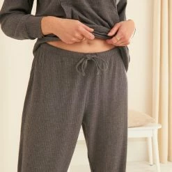 Best Sale 😍 Dunelm Jess Soft Touch Ribbed Loungewear Joggers ✨ -TEDDY BEAR Sales 30801976 alt02