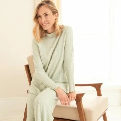 Wholesale 🛒 Dunelm Lola Soft Touch Ribbed Loungewear Top 🎁 -TEDDY BEAR Sales 30801994 alt03